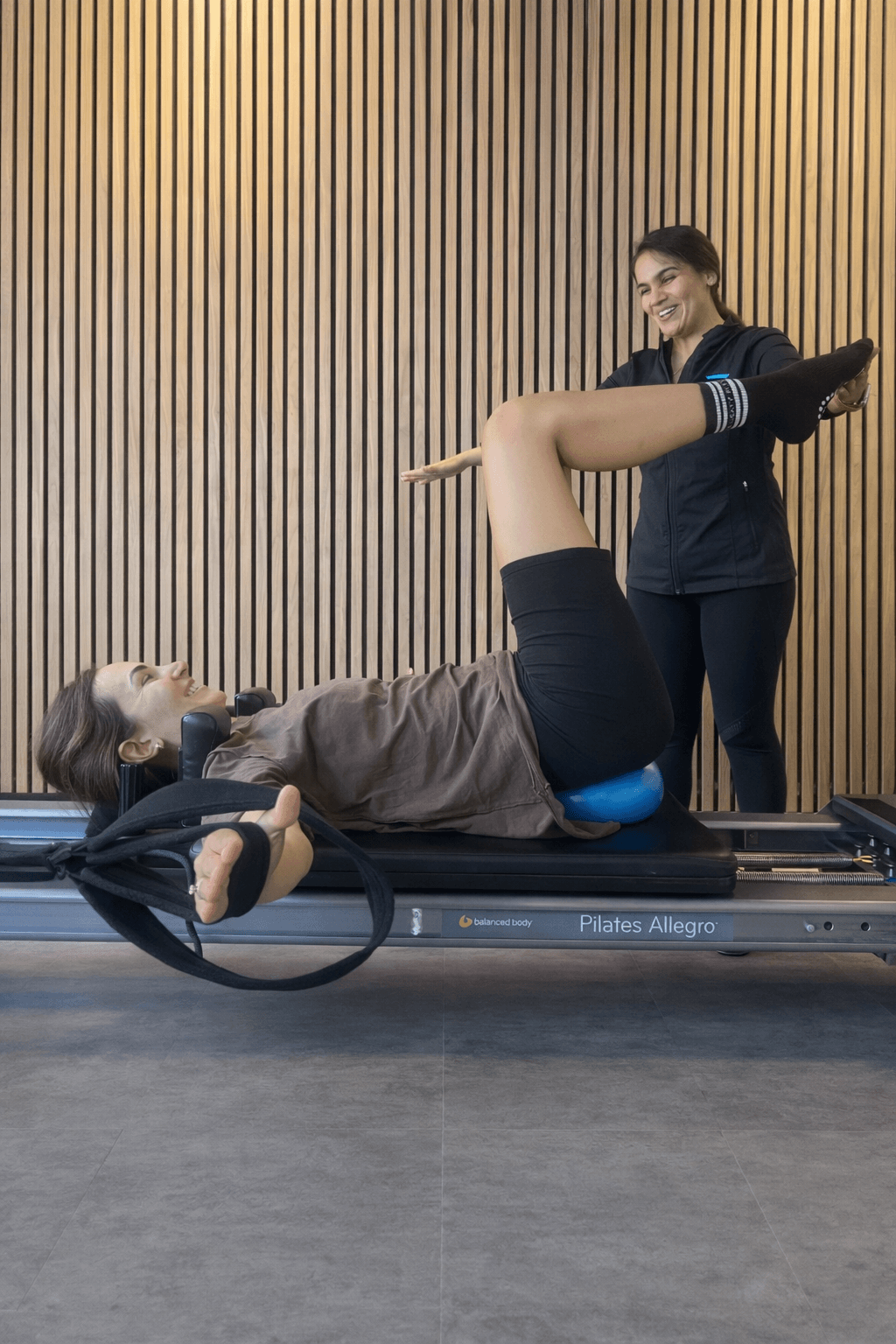 Refomer pilates session with instructor guidance